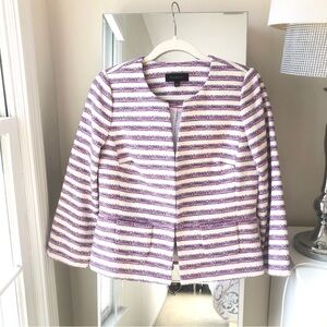 😍 Sz2 Talbots Striped Purple, Pink and White Women's Jacket NWOT